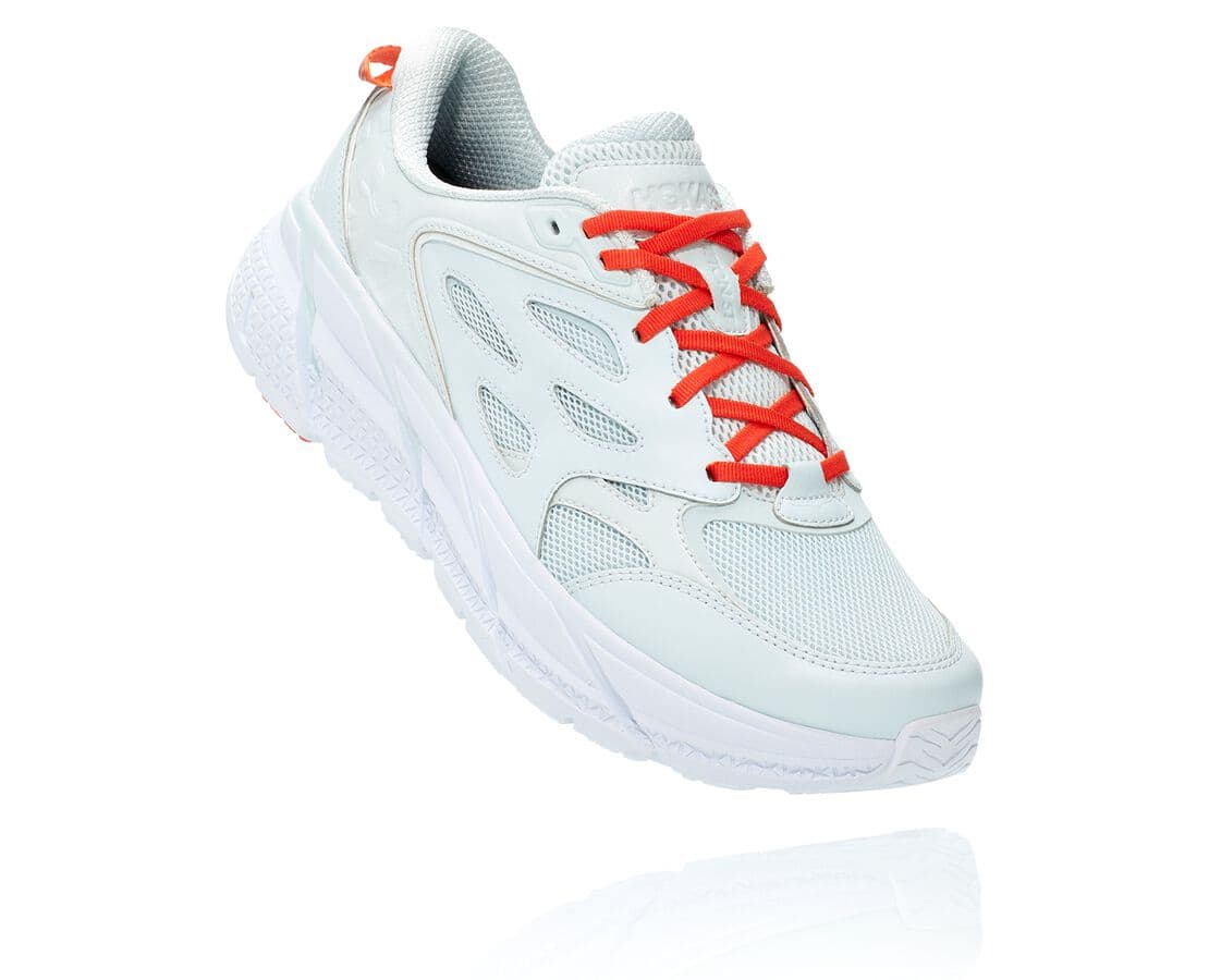 Hoka One One All Gender Clifton L Philippines - Mens Walking Shoes - Light Blue / Mandarin Red | OZ8